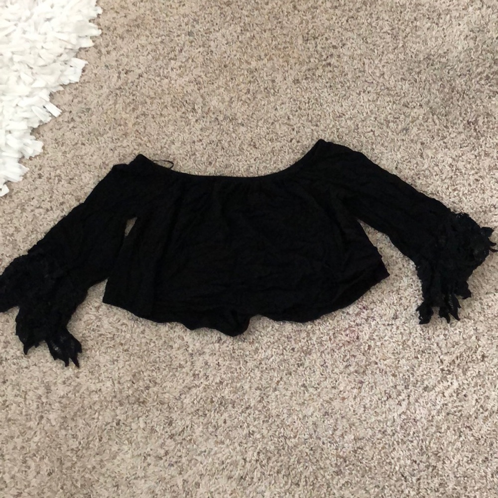 Black off the shoulder top